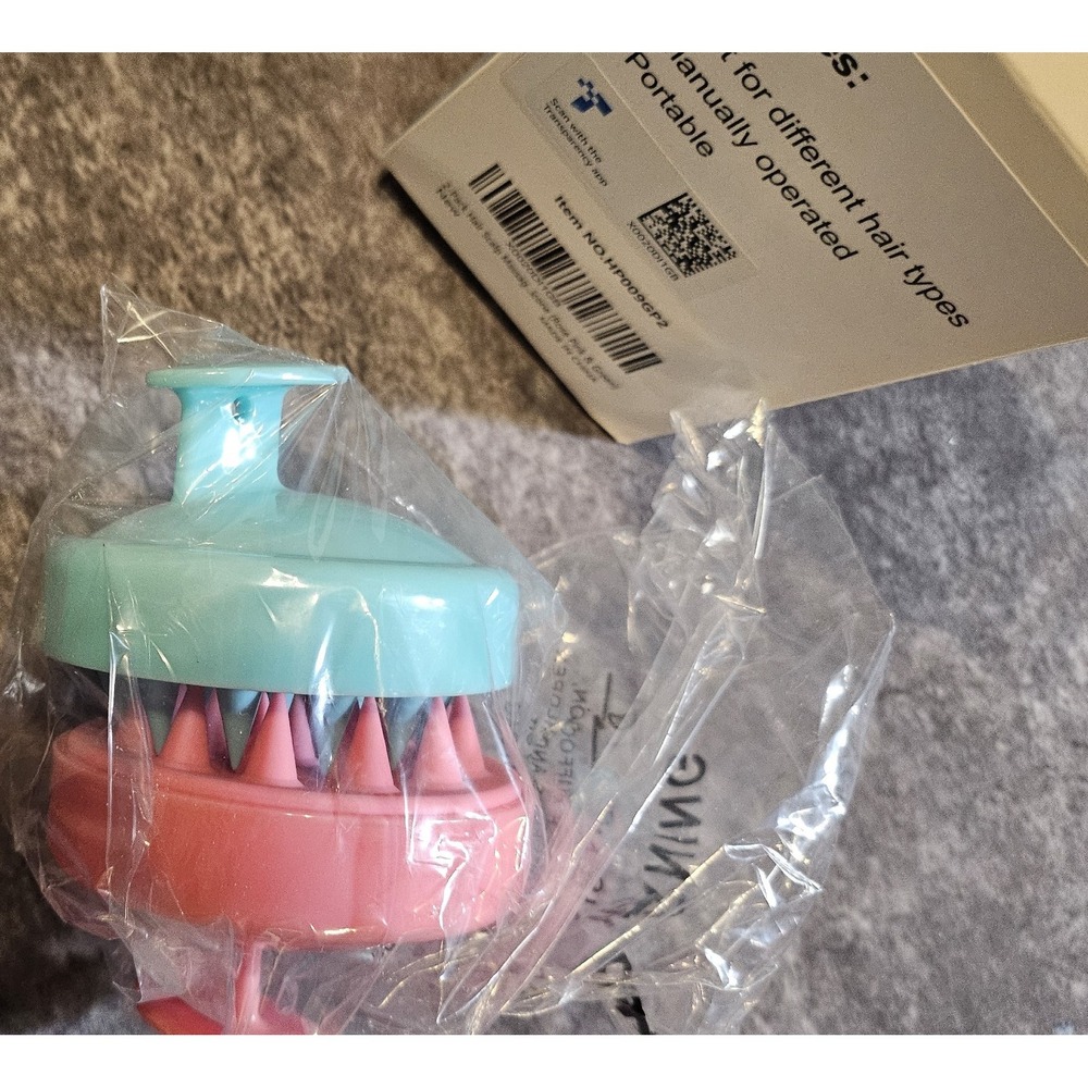 HEETA 2-Pack Hair Scalp Massage Shampooing Brush Pink & Turquoise HP009GP2